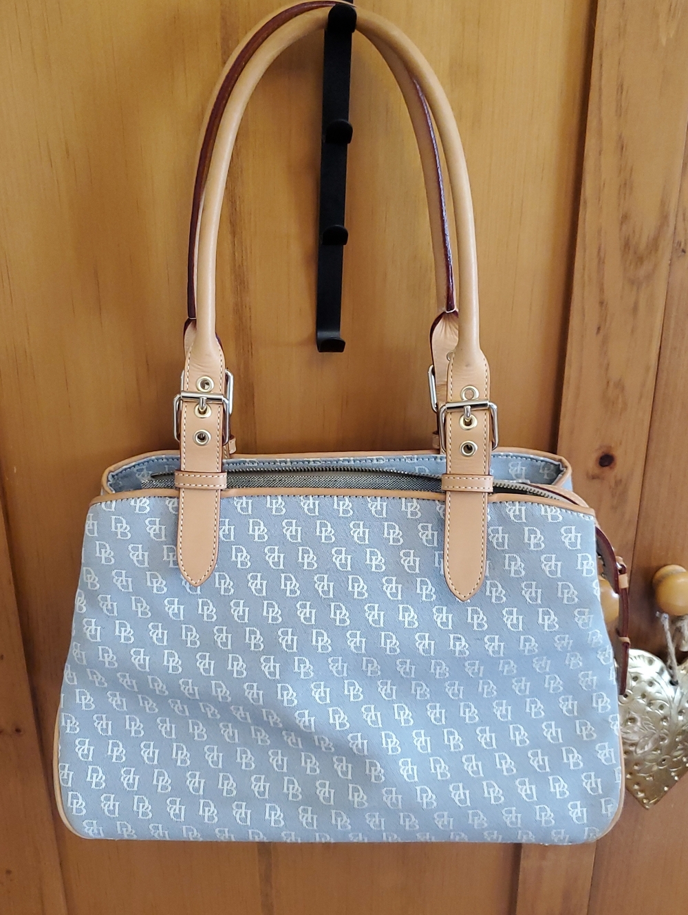 Dooney & Bourke Canvas Signature Buckle Satchel (Model H035C)